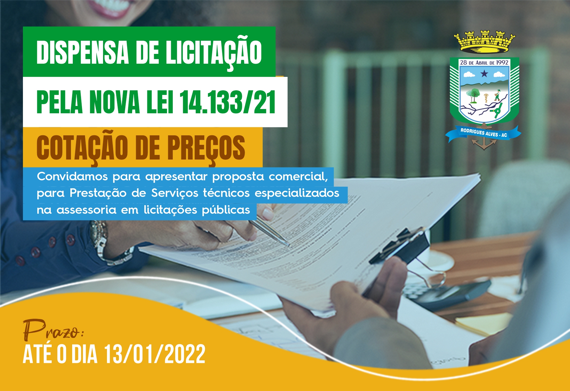 COTAÇÃO DE PREÇOS - Serviços técnicos especializados  na assessoria em licitações públicas