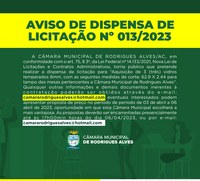 DISPENSA DE LICITAÇÃO 013/2023